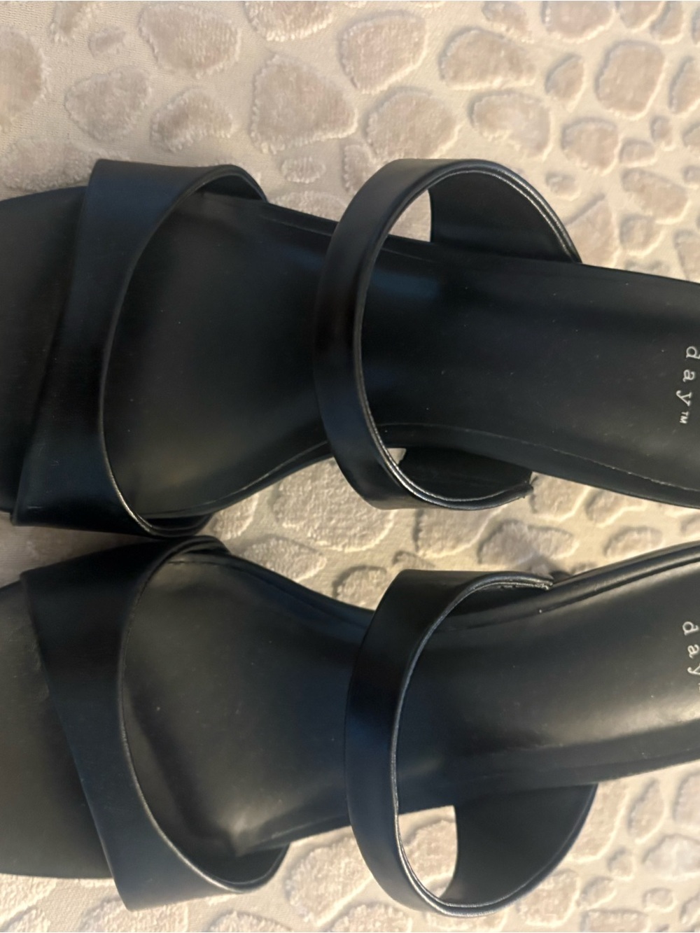 A New Day Black Double-Strap Women's Mule Sandals